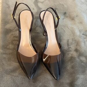 Gianvito Rossi Dark Brown Slingback Heels